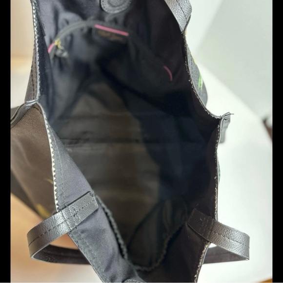 Elliott Lucca Artisan Black Multi Bouquet Floral Tote Bag Purse Handbag Women’s - Picture 5 of 9